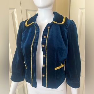 Cynthia Steffe Blue Velvet Jacket
